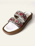 Two Strap Flowery Thread Work Embroidered Slider - cunei